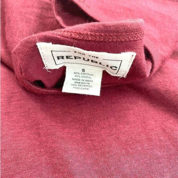 𝅺For The Republic Fancy Graphic‎ Beaded Tank | Burgundy Size S - Picture 4 of 8